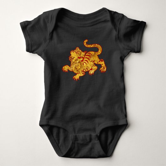 Faux Gold Pattern Tiger Romper (Voorkant)