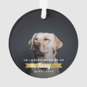 Faux Gold Pet Memorial - Aangepaste foto naam en j Ornament (achterkant)