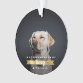 Faux Gold Pet Memorial Nom de la photo personnalis (devant)