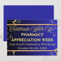 Faux Gold Pharmacy Appreciation Wenskaart