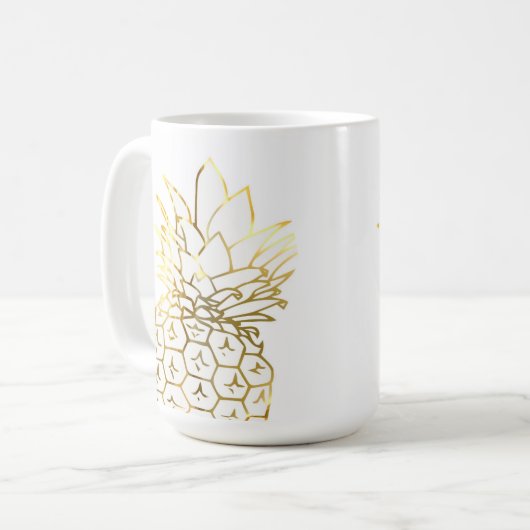 Faux Gold Pineapple Coffee Mok (Voorkant links)