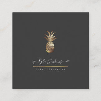 FAUX GOLD PINEAPPLES DIY ACHTERGROND VIERKANTE VISITEKAARTJE