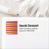 Faux Gold Pink & Oranje gradiëntstripes Etiket (Insitu)