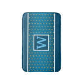 Faux Gold Polka Dots on Blue Gradient Badmat (Voorkant Verticaal)