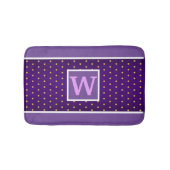 Faux Gold Polka Dots on Paars Gradient Badmat (Voorkant)