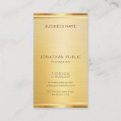 Faux Gold Premium Linnen Verticale Sjabloon Luxe Visitekaartje (Achterkant)