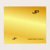 Faux Gold Professional Elegant modern monogram Visitekaartjes (Buitenkant ongevouwen)