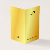 Faux Gold Professional Elegant modern monogram Visitekaartjes (Buitenkant)