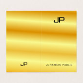 Faux Gold Professional Elegant modern monogram Visitekaartjes (Buitenkant ongevouwen)