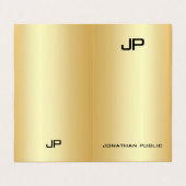 Faux Gold Professional Elegant modern monogram Visitekaartjes (Buitenkant ongevouwen)