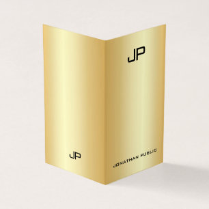 Faux Gold Professional Elegant modern monogram Visitekaartjes