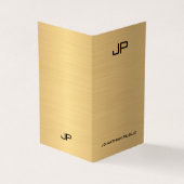 Faux Gold Professional Modern Monogram Elegant Visitekaartjes (Buitenkant)