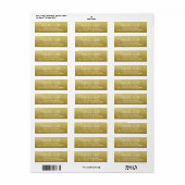 faux Gold return address label (Full Sheet)