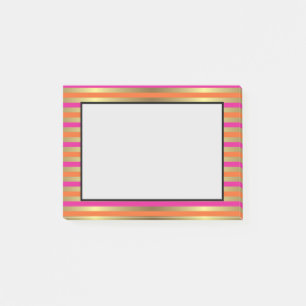 Faux Gold, roze en Oranje metaalstrips Post-it® Notes