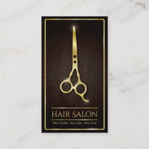Faux Gold Scissors Hair Stylist Salon Visitekaartje