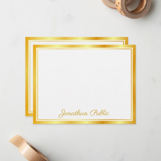 Faux Gold Script à main Texte Élégant Modèle Luxe (Devant/Arrière en situation)
