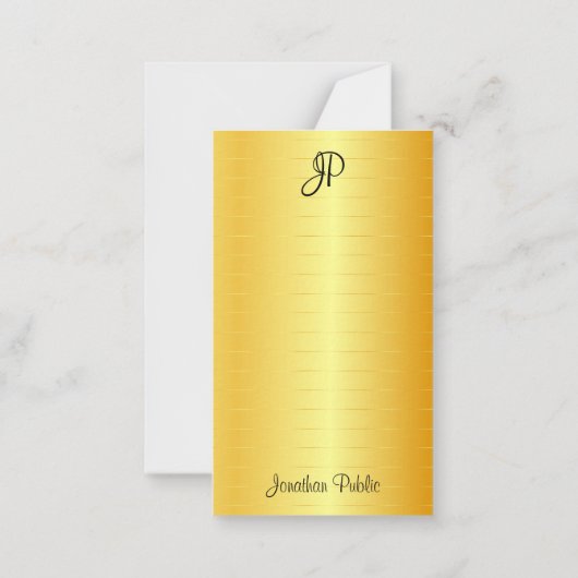 Faux Gold Script manuscrit Monogramme Modèle (Dos)