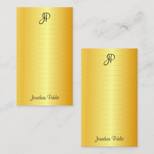Faux Gold Script manuscrit Monogramme Modèle (Devant / Derrière)