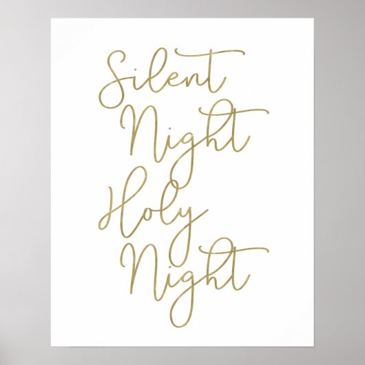 Faux Gold Script Typografie | Stil nacht Poster (Voorkant)
