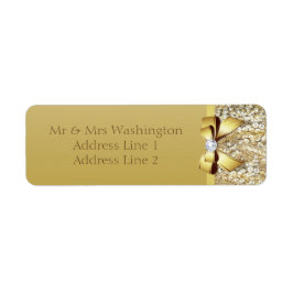 Faux Gold Sequins Gouden Boog en Diamant Etiket