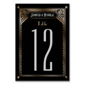 Faux Gold Shaded Gatsby Art Déco Numéro de table (Dos)