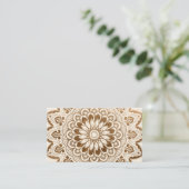Faux Gold Shimmer Mandala Visitekaartje (Staand voorkant)