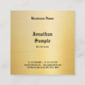 Faux Gold Sjabloon  Classic Look Oude Stijl Vierkante Visitekaartje (Achterkant)