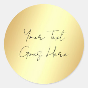 Faux Gold Sjabloon Voeg Jouw tekst toe Ronde Sticker