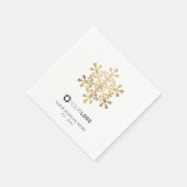 Faux Gold snowflake logo kerst Servet (Hoek)
