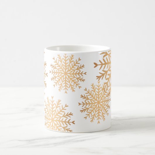 Faux Gold Snowflake Motif de café Mug (Centre)