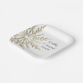 Faux Gold Snowflake Winter Wedding Papieren Bordje (Gebogen)