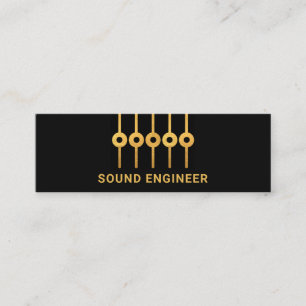 Faux Gold Sound Equalizer Panel Audio Mini Visitekaartje
