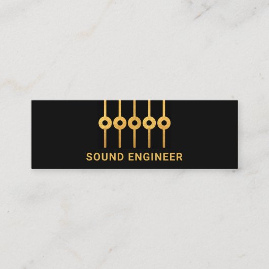 Faux Gold Sound Equalizer Panel Audio Mini Visitekaartje (Voorkant)