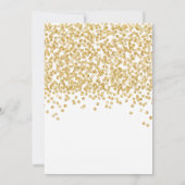 Faux Gold Sparkle Confetti bruiloft uitnodiging (Achterkant)