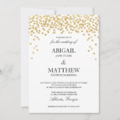 Faux Gold Sparkle Confetti Faire-part de mariage (Devant)