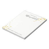 Faux Gold Splashes met Elegant Typografie Notitieblok (Gedraaid)