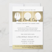 FAUX GOLD SPOON FORK COOKERY CLASS INVITE SJABLOON KAART (Voorkant)