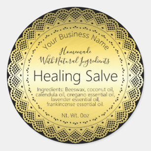 Faux Gold Sticker Label Handgemaakte Healing Balm