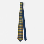 Faux Gold Stripes sur Deep Navy Blue Cravate (Devant)
