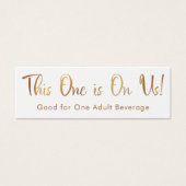 Faux Gold sur White Drink Billets Insérer des cart (Devant)