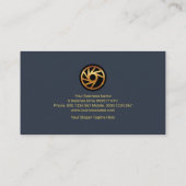 Faux Gold Tab Elegant Blue Corporate Logistics Visitekaartje (Achterkant)