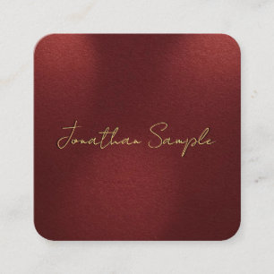 Faux Gold Text Elegant Monogram Afgeronde hoek Vierkante Visitekaartje