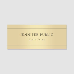 Faux Gold Trendy Elegant Glamoureuze Sjabloon Naamplaatje