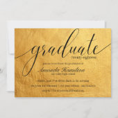 Faux Gold typographie Graduation Invitation (Devant)