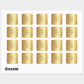 Faux Gold Uw aangepaste tekst hier Glamour Sjabloo Vierkante Sticker (Vel)