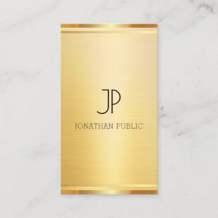 Faux Gold Verticale Sjabloon Professioneel Elegant Visitekaartje