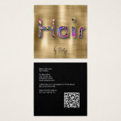 Faux Gold w Bijoux tonalités Cheveux Carte de visi (Devant & derrière)