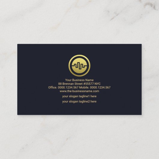 Faux Gold Wave Stock Exchange Graph Forex Trader Visitekaartje (Achterkant)