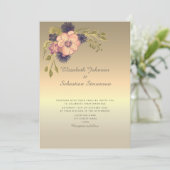 Faux Gold Wedding Invitation Kaart (Staand voorkant)