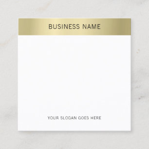 Faux Gold White — legant Moderne Minimalistische S Vierkante Visitekaartje